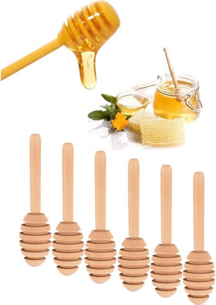 Beyaz Ahşap Bal ve Reçel Kaşığı 6'lı Set, Doğal ve Şık Mutfak Gereçleri