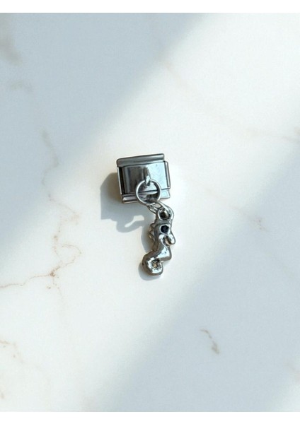 Deniz Atı Figürlü Sallantılı Italyan Bileklik Uyumlu Charm