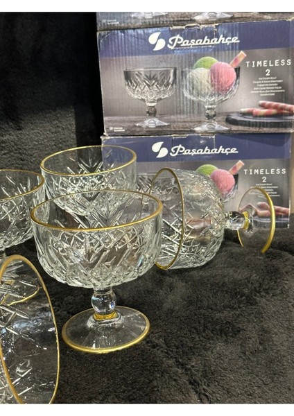 Yaldızlı 6'lı Dondurmalık Ekru, Şık ve Kullanışlı Mutfak Aksesuarı