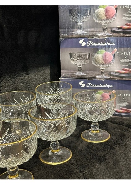 Yaldızlı 6'lı Dondurmalık Ekru, Şık ve Kullanışlı Mutfak Aksesuarı fiyatları