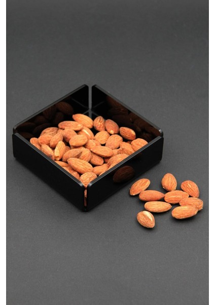 Siyah Akrilik Pleksi Kare Çerezlik Kase 9,5x9,5 Cm, 3 mm Şık ve Dayanıklı Tasarım