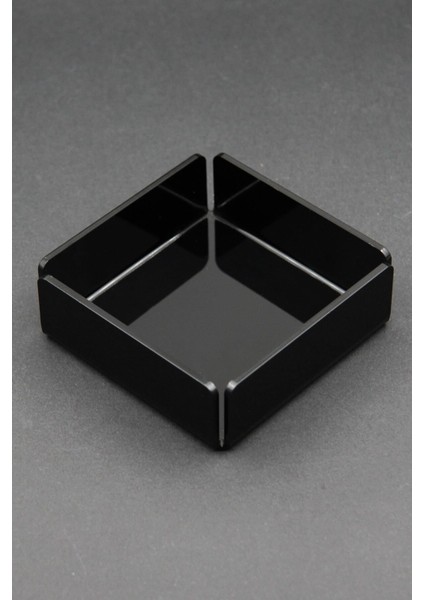 Siyah Akrilik Pleksi Kare Çerezlik Kase 9,5x9,5 Cm, 3 mm Şık ve Dayanıklı Tasarım fiyatları