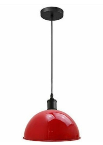 Kırmızı Metal Sarkıt Avize, 30 Cm, Şık ve Modern Tasarım
