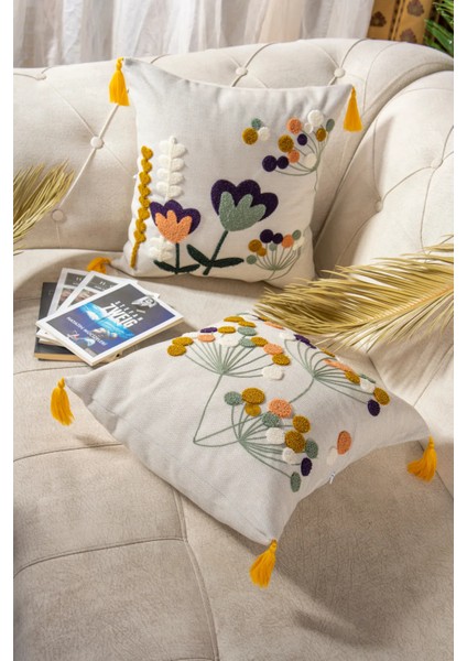 2'li Punç Kırlent,yastık Kılıfı Çok Tercih Edilen Bugi Home Collection