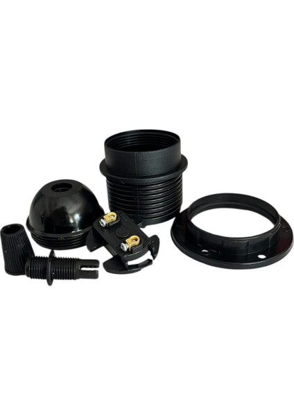 İtalyan E27 Duy Vidalı Yarım Diş Avize, Abajur, Ağaç Feneri Duyu Halkalı (250V-4A)(Bakalit) 5 Adet fiyatları