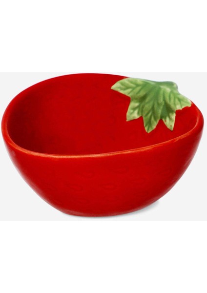 Kırmızı Çilek Şeklinde Mini Seramik Kase, Şık ve Renkli Mutfak Aksesuarı