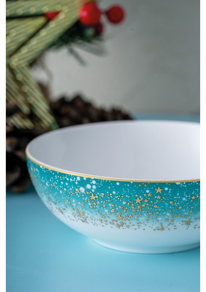 Mavi 14 cm Yılbaşı Porselen Kase, Şık ve Zarif Tasarım fırsatları