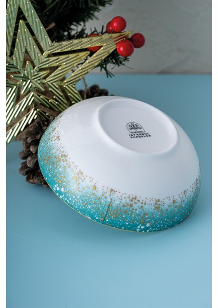 Mavi 14 cm Yılbaşı Porselen Kase, Şık ve Zarif Tasarım indirimleri