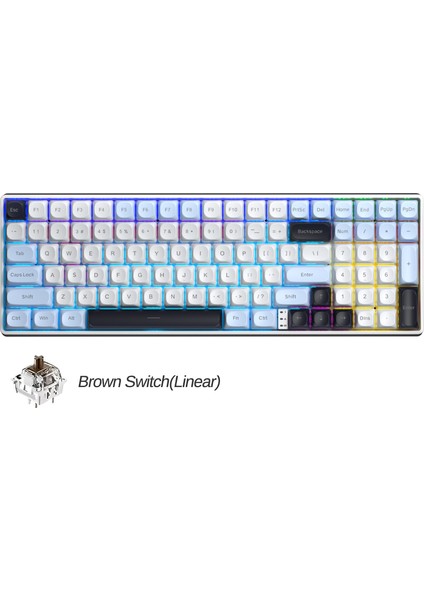 S100 Pro Brown Switch How Swap Rgb Mekanik Klavye Bluetooth Kablolu Kablosuz Bağlantı Buz Mavisi