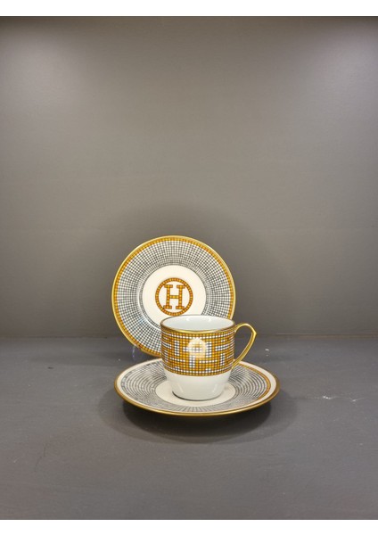 4 Parça 2 Kişilik Porselen Türk Kahvesi Fincan Takımı Hny Turuncu Serisi fiyatları