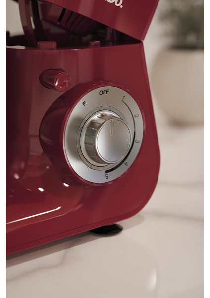 SMX-2775 Çok Amaçlı 3ın1 Mutfak Şefi Hamur Yoğurma Kıyma Makinesi Blender 1500W Kırmızı
