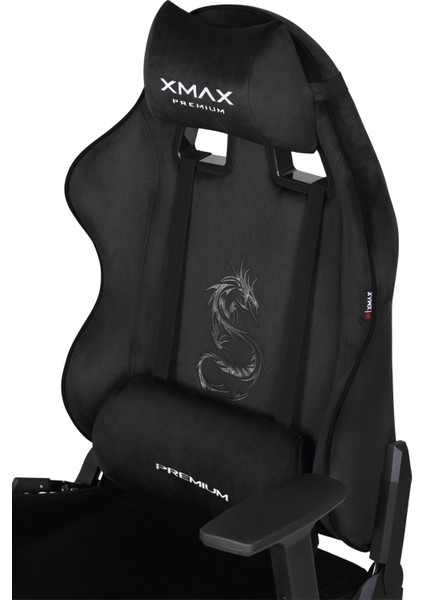 / Rio Balerion Terletmez Kadife Kumaş Siyah Gaming Oyuncu Koltuğu / 120 kg Taşır