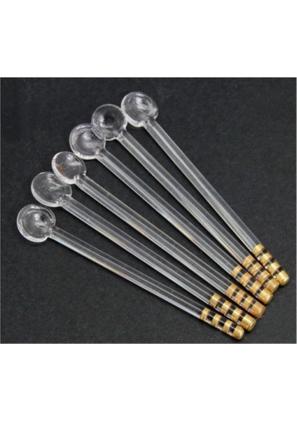 Şık Yaldızlı Lüx Cam Çay Kaşığı 6'lı Set, Zarif ve Dayanıklı Tasarım