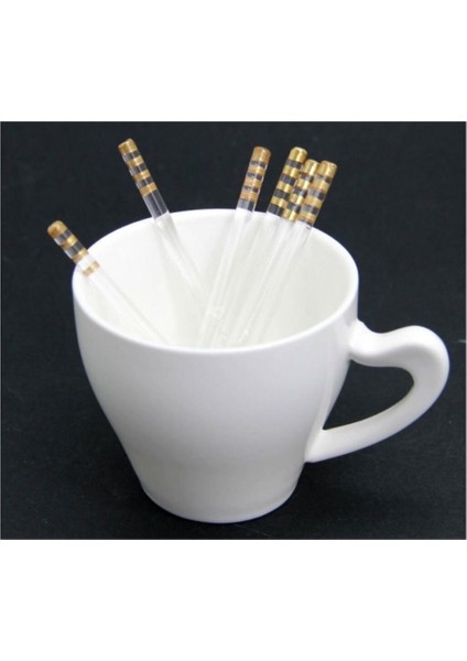 Şık Yaldızlı Lüx Cam Çay Kaşığı 6'lı Set, Zarif ve Dayanıklı Tasarım modelleri