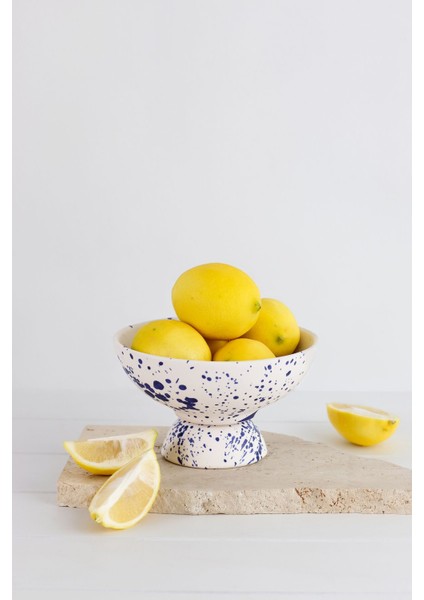 Lacivert Benekli Seramik Sunum Kasesi, 13.5 Cm, Tatlı, Kahvaltılık, Dondurma, Çerez Için Ideal fiyatları