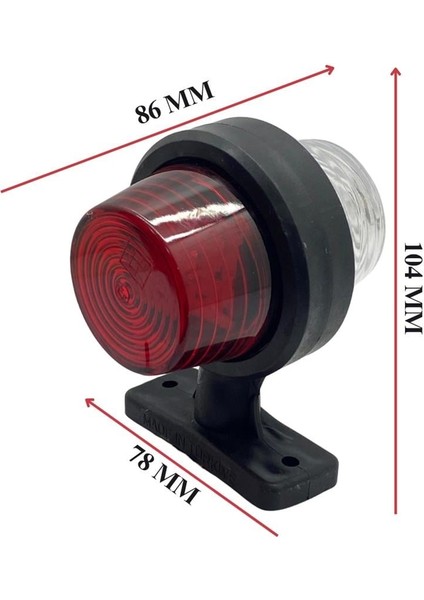 24V Takoz Lambası Küpe Tip Kırmızı-Beyaz (Ledli) modelleri