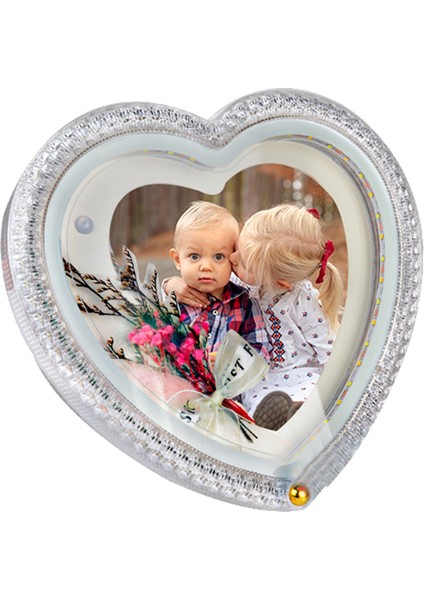Kristal Çiçekli Kalpli Ledli Fotoğraf Çerçevesi fiyatları