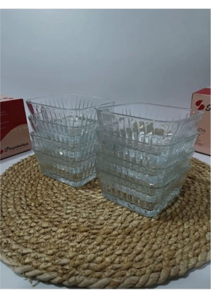 Turuncu Damla Desenli 8'li Cam Kase, 225 Cc, Kutulu, Şık ve Kullanışlı Set fiyatları