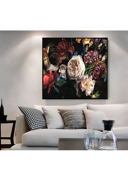 |metal Çerçeveli Kanvas Tablo Çok Renkli Çiçekli Model 03 |ckkare fiyatları