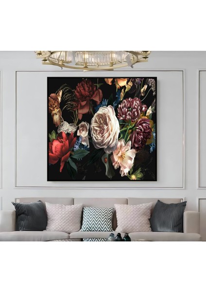 |metal Çerçeveli Kanvas Tablo Çok Renkli Çiçekli Model 03 |ckkare modelleri