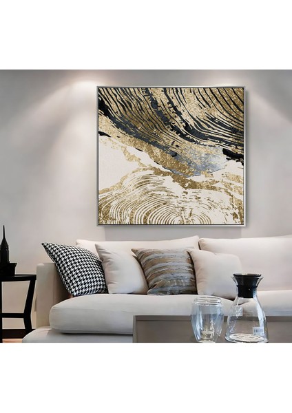 |metal Çerçeveli Kanvas Tablo Gold Bohem Deseni |ckkare fiyatları