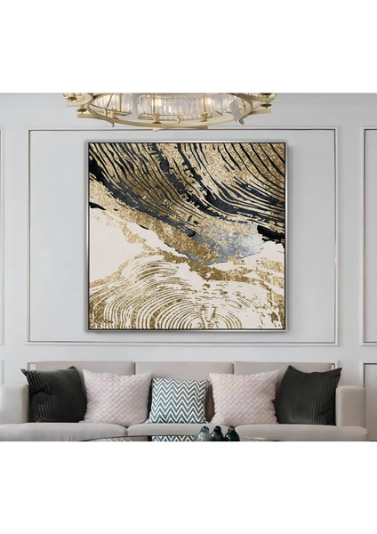 |metal Çerçeveli Kanvas Tablo Gold Bohem Deseni |ckkare modelleri