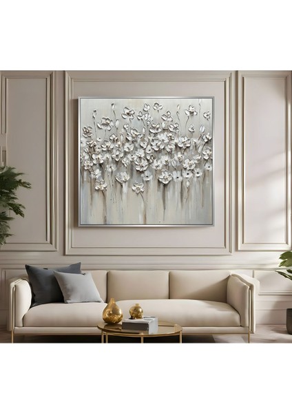 |metal Çerçeveli Kanvas Tablo Soft Renk Çiçekler Modeli |ckkare
