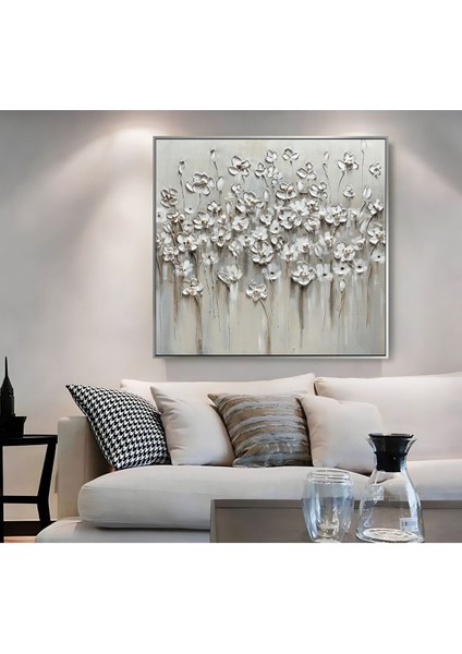 |metal Çerçeveli Kanvas Tablo Soft Renk Çiçekler Modeli |ckkare fiyatları