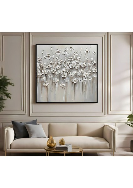 |metal Çerçeveli Kanvas Tablo Çiçek Soyut Modeli 05 |ckkare