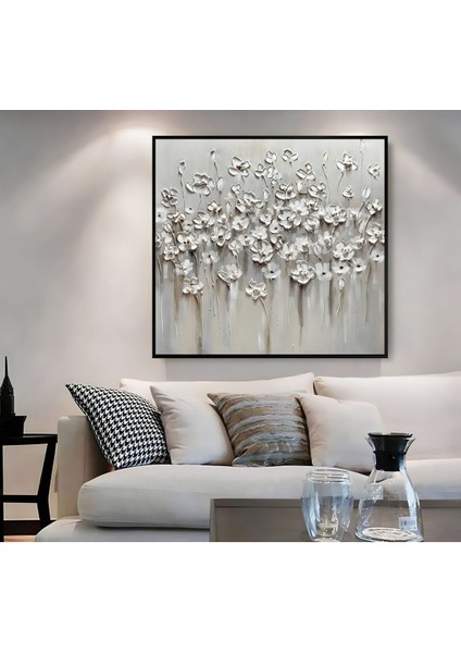 |metal Çerçeveli Kanvas Tablo Çiçek Soyut Modeli 05 |ckkare fiyatları