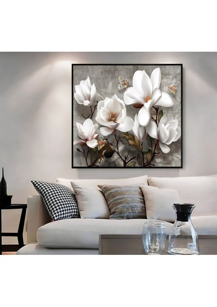 |metal Çerçeveli Kanvas Tablo Soft Dijital Çiçek Desen |ckkare fiyatları