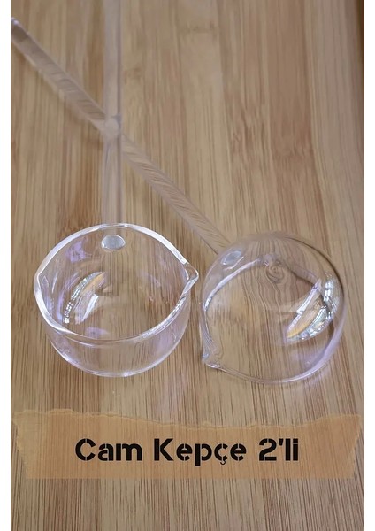 2'li Set Sos Çorba ve Yemek Kepçesi Cam Isıya Dayanıklı Borosilikat Ince