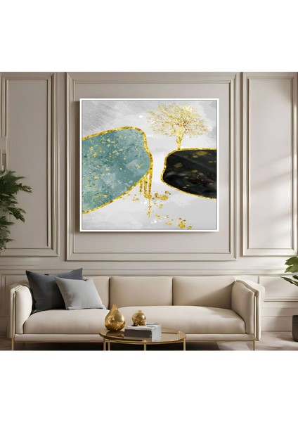 |metal Çerçeveli Kanvas Tablo Soyut Ağaç Modeli |ckkare
