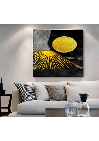 |metal Çerçeveli Kanvas Tablo Siyah Gold Etnik Desen 01 |ckkare fiyatları
