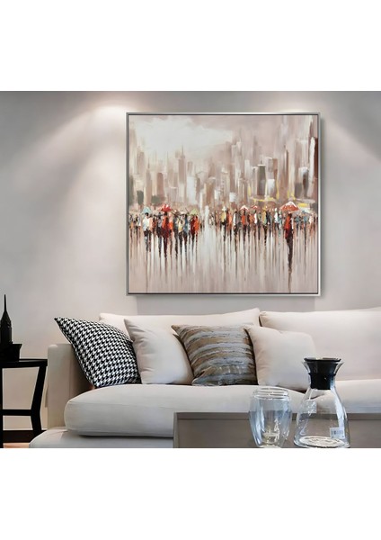|metal Çerçeveli Kanvas Tablo Kahverenk Soyut Desen |ckkare modelleri