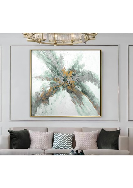 |metal Çerçeveli Kanvas Tablo Lacivert Soyut Desenli Model |ckkare