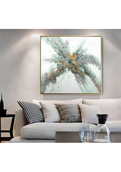 |metal Çerçeveli Kanvas Tablo Lacivert Soyut Desenli Model |ckkare modelleri