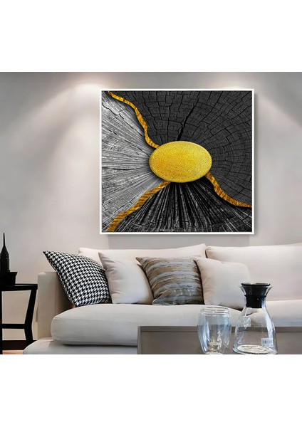 |metal Çerçeveli Kanvas Tablo Siyah Gold Etnik Desen |ckkare fiyatları