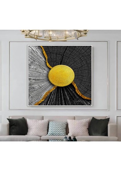 |metal Çerçeveli Kanvas Tablo Siyah Gold Etnik Desen |ckkare modelleri