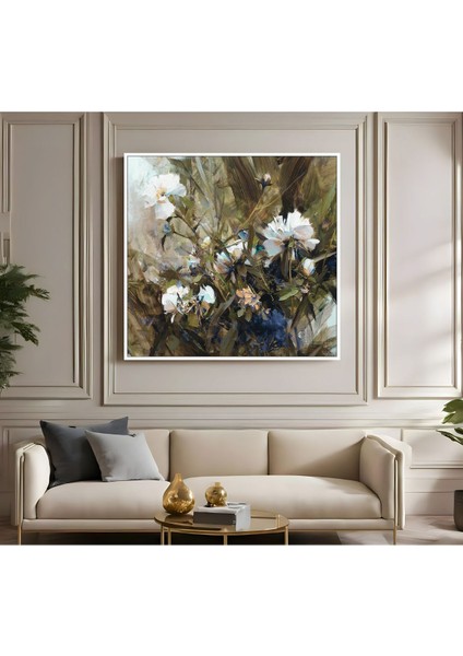 |metal Çerçeveli Kanvas Tablo Yeşil Renkler Çiçek Modeli |ckkare fiyatları