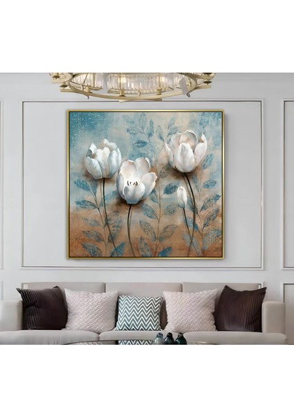 |metal Çerçeveli Kanvas Tablo Çiçek Desenli Modeli 01 |ckkare