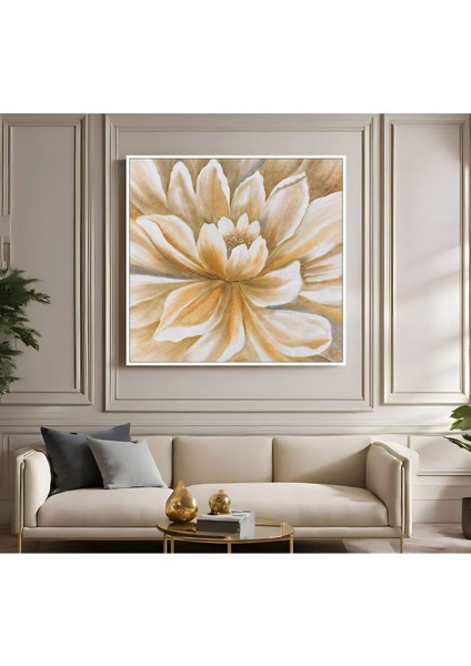|metal Çerçeveli Kanvas Tablo Soft Turuncu Çiçek Desen |ckkare fiyatları