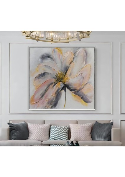 |metal Çerçeveli Kanvas Tablo Soft Renk Çiçek Modeli |ckkare modelleri