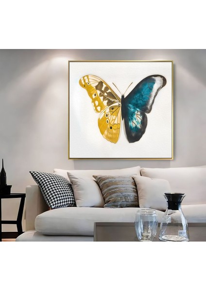 |metal Çerçeveli Kanvas Tablo Kelebek Desen |ckkare