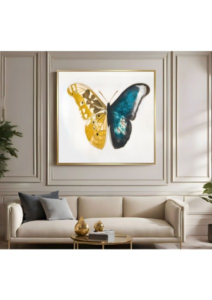|metal Çerçeveli Kanvas Tablo Kelebek Desen |ckkare fiyatları