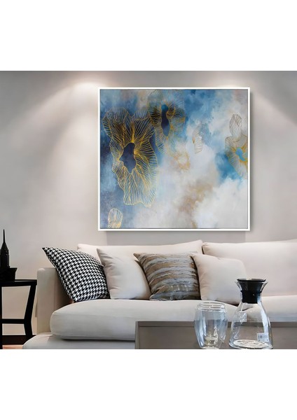 |metal Çerçeveli Kanvas Tablo Soft Soyut Desenli |ckkare