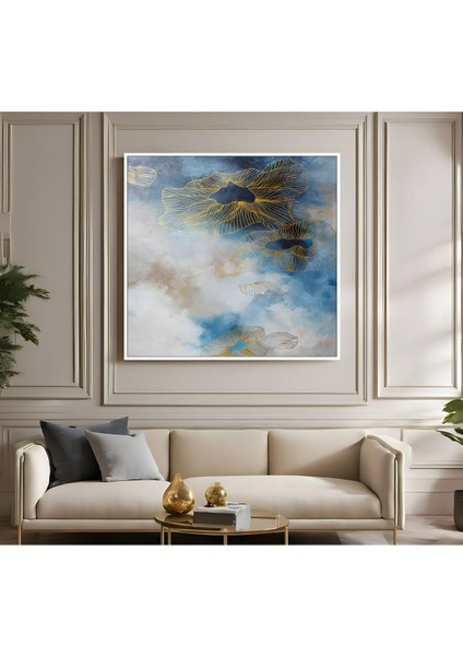 |metal Çerçeveli Kanvas Tablo Soft Soyut Desenli |ckkare fiyatları