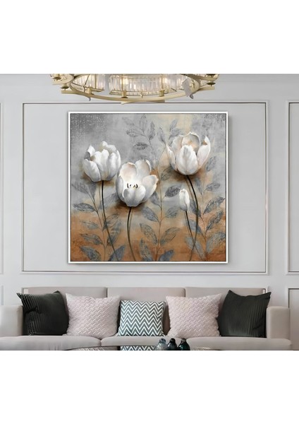 |metal Çerçeveli Kanvas Tablo Çiçekli Desen 02 |ckkare