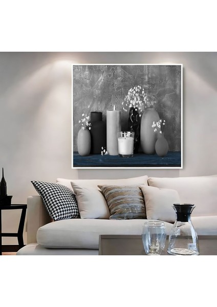 |metal Çerçeveli Kanvas Tablo Mum Dekor Deseni |ckkare