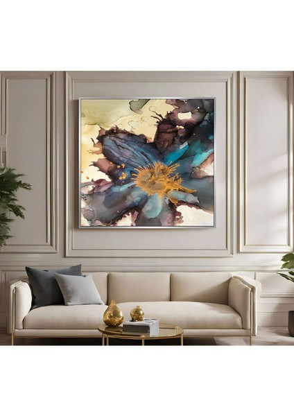 |metal Çerçeveli Kanvas Tablo Soyut Çiçek Desen |ckkare fiyatları